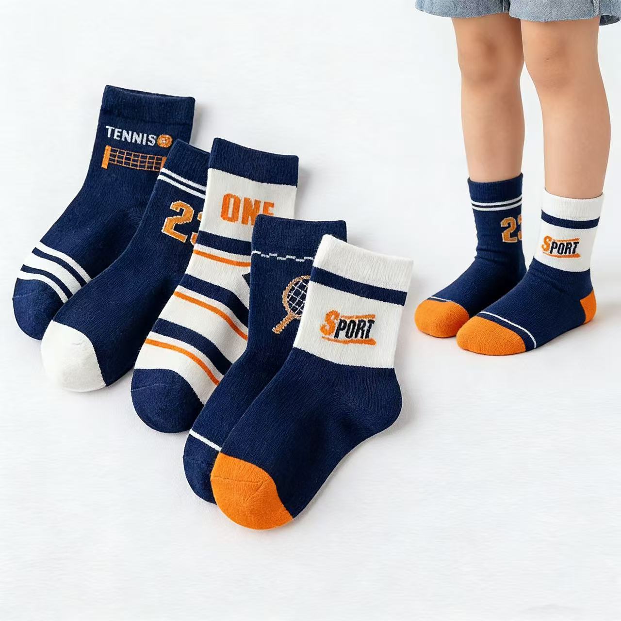 Children's Socks 5-Pack – Boys – Cotton Crew Sock Pack recenzja i cena