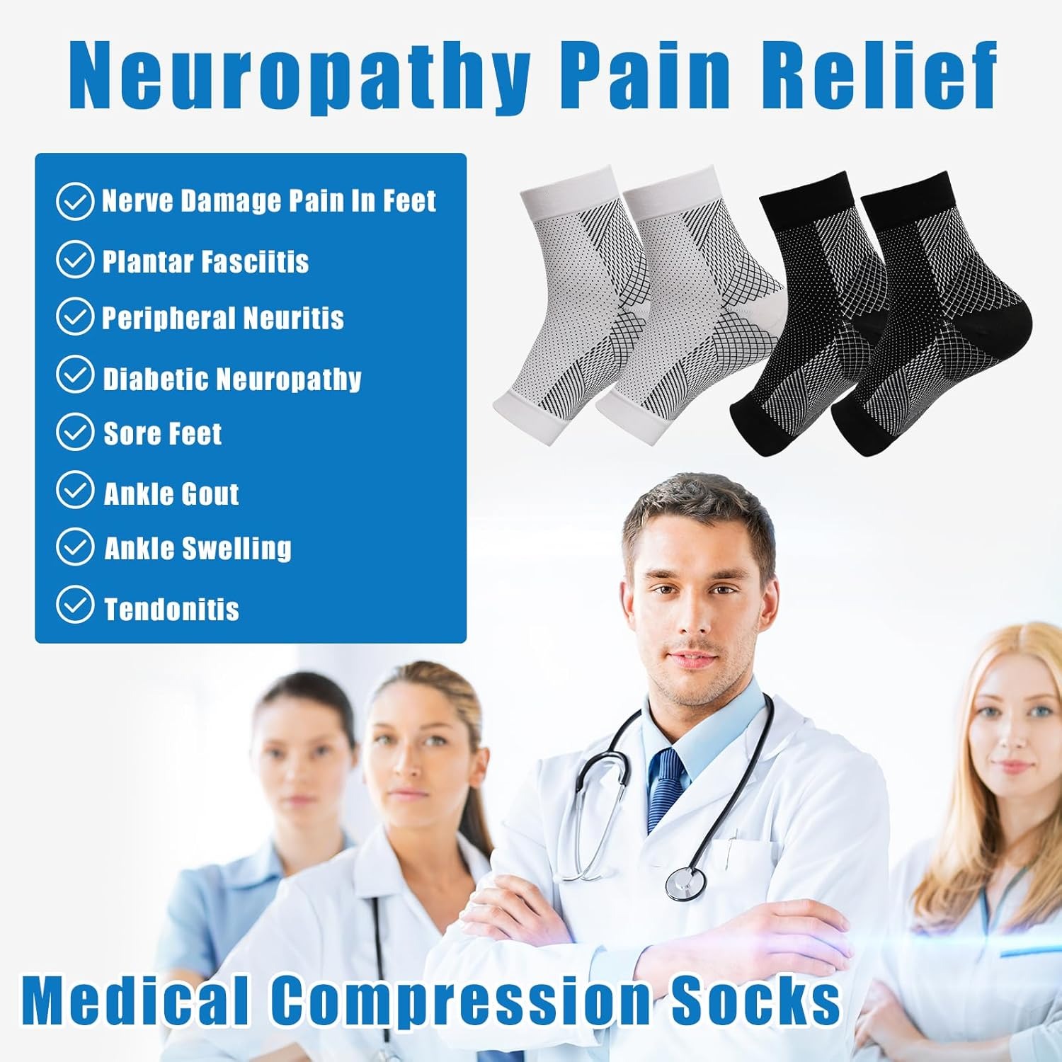 1pair Neuropathy Socks, Ankle  – Ankle Brace Sock recenzja i cena