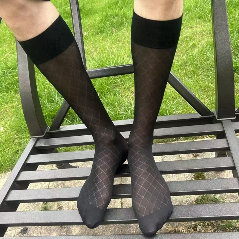 Mens Sheer Long Socks Sexy Sof – Dress Sock Men recenzja i cena