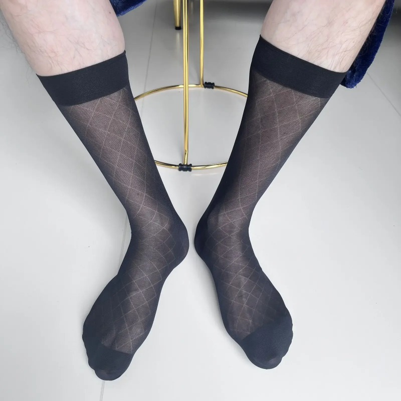 Mens Sheer Long Socks Sexy Sof – Dress Sock Men recenzja i cena