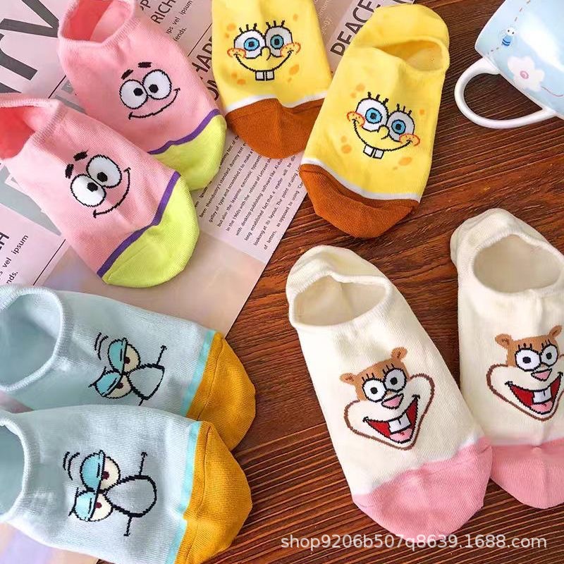 4PCS Hot Cute SpongeBob Square – Invisibility Sock Loafer recenzja i cena