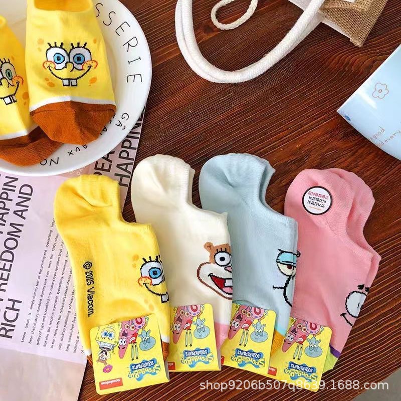 4PCS Hot Cute SpongeBob Square – Invisibility Sock Loafer recenzja i cena