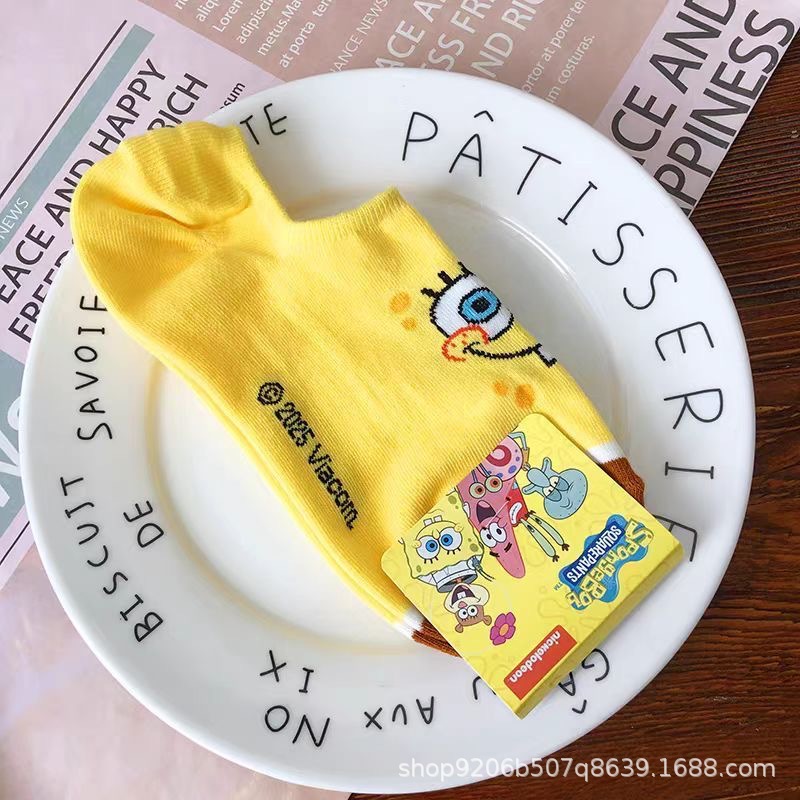 4PCS Hot Cute SpongeBob Square – Invisibility Sock Loafer recenzja i cena