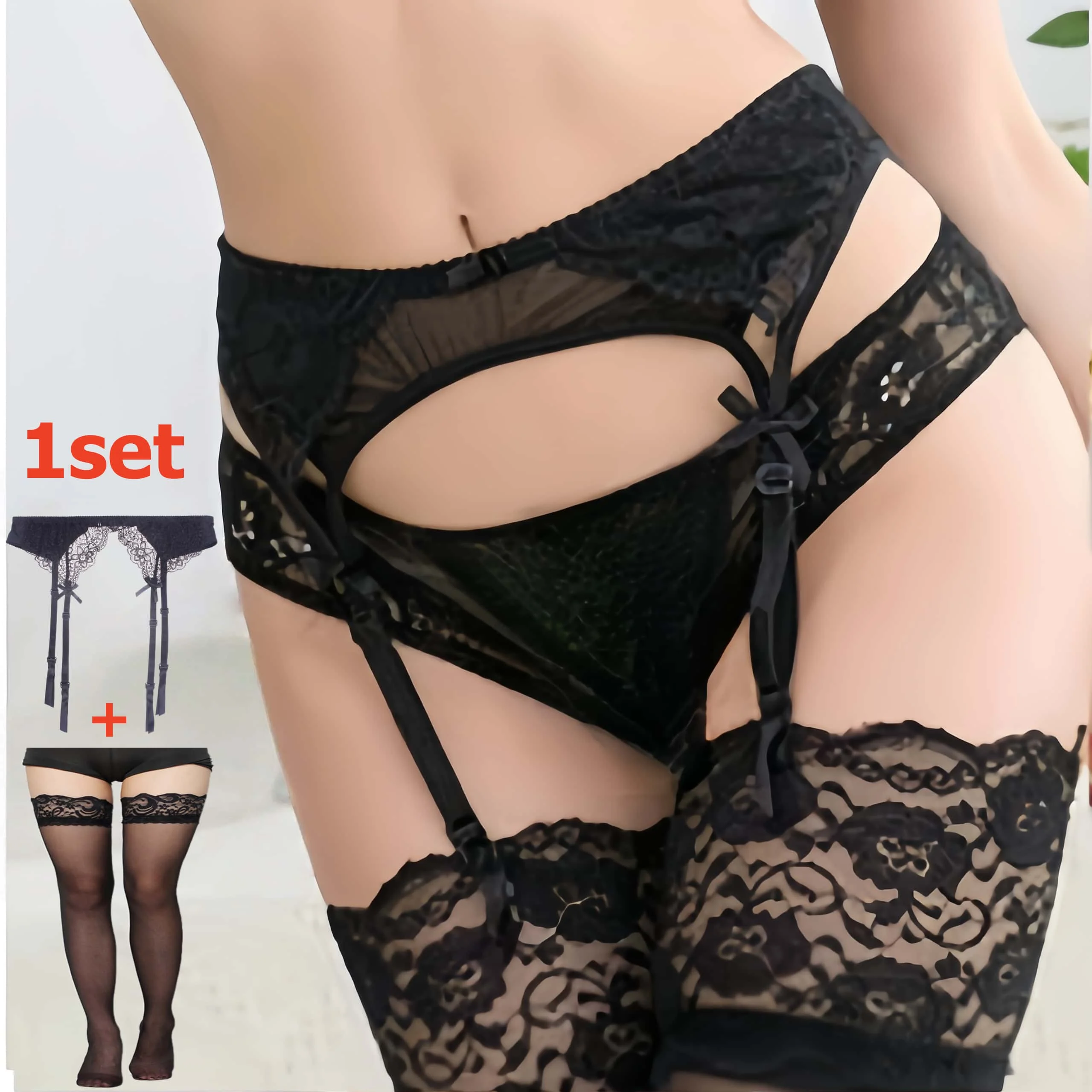 2PCS Women's Suspender Lace St – Tights Pantyhose Sheer recenzja i cena